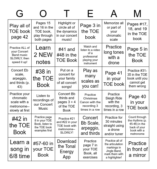 Thanksgiving Break, Due December 4th Bingo Card