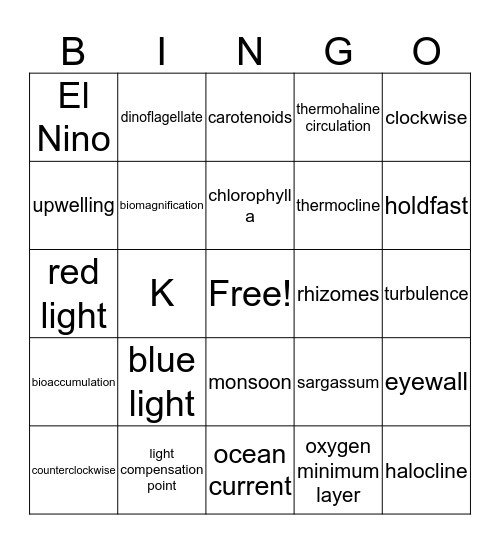 Unit 7 & 8 Bingo Card