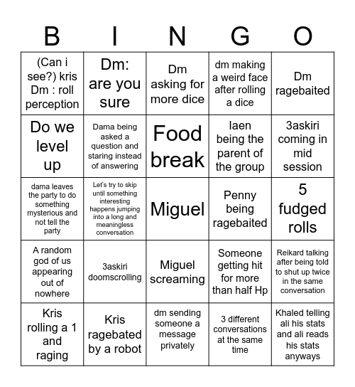 The dysfunctional Bingo Card