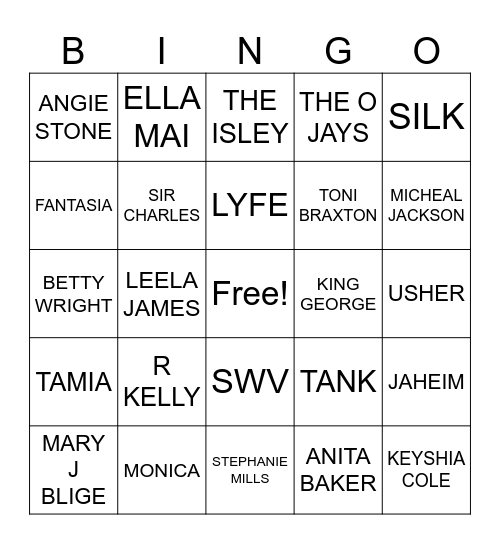 MUSIC Bingo Card