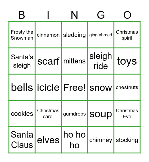 Halifax Holiday Bingo Card