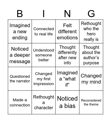 Transforming Bingo Card