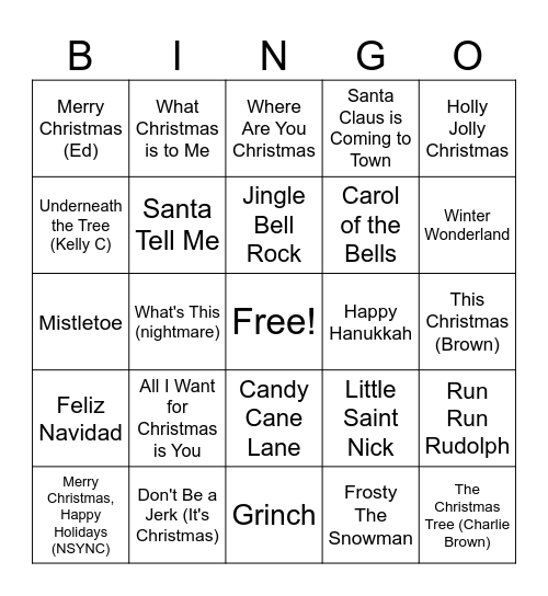 Christmas Bingo 2 Bingo Card