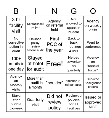 RLU Bingo 2025 Bingo Card
