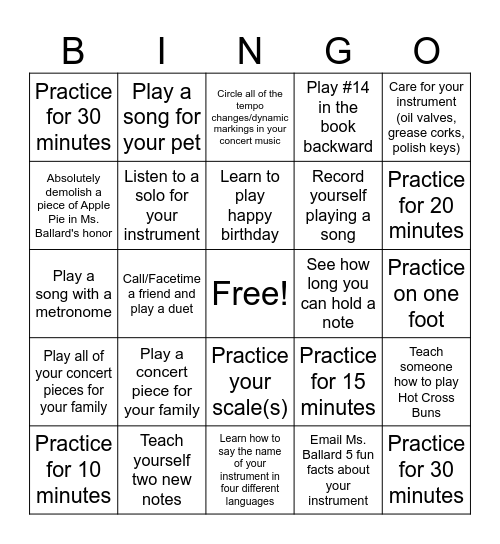 Thanksgiving Break Bingo 1 Bingo Card