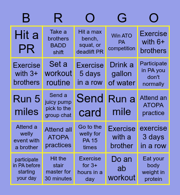ATO BROGO Card Rough Draft #1 Bingo Card
