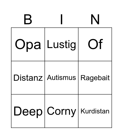 Onkelquaza Bingo Card