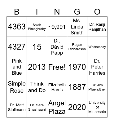Operations Research Bingo Card