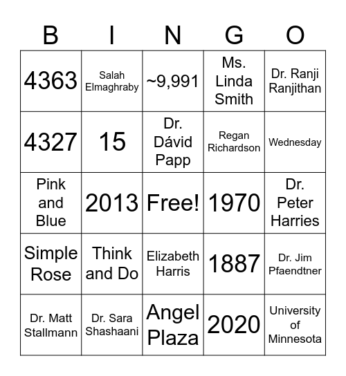 Operations Research Bingo Card