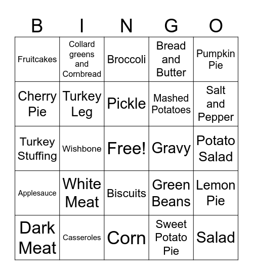 Thanksgiving game 3 Bingo Card