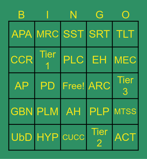 LINGO BINGO Card