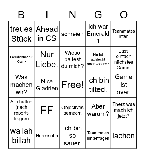 Pasingo Bingo Card