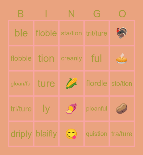 elbell’s thanksgiving board! Bingo Card