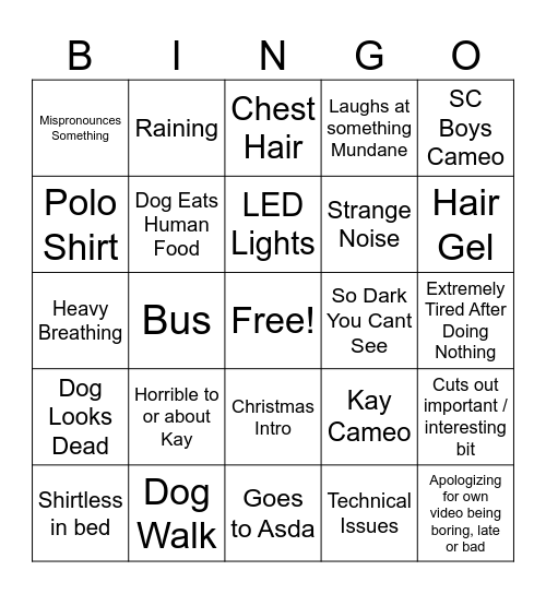 BIG LEE BINGO Card