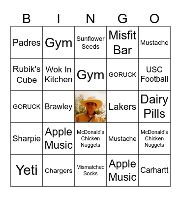 Adrian Bingo Card
