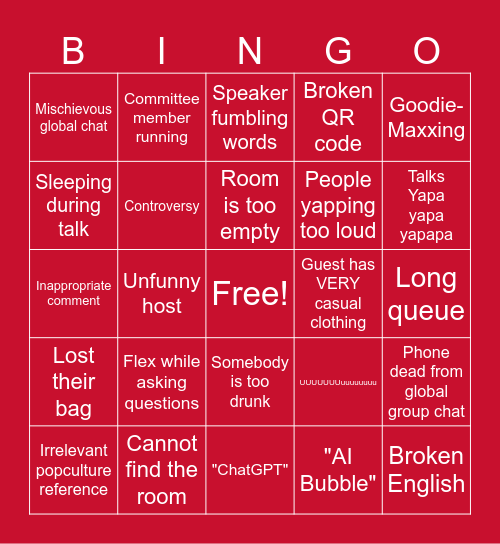 SNiC 2025 Bingo Cover Bingo Card