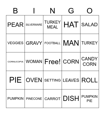 Thanksgiving Bingo Card