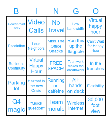 Office Lingo Bingo! Bingo Card