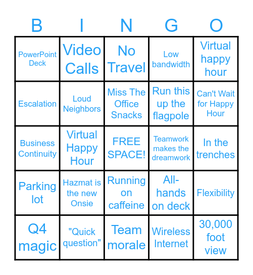 Office Lingo Bingo! Bingo Card