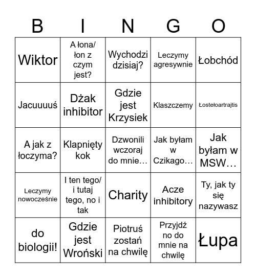 Łodprawowe bingo Card