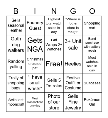 Christmas Bingo Week 3 Bingo Card