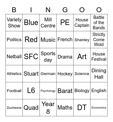 BARAT BINGO Card