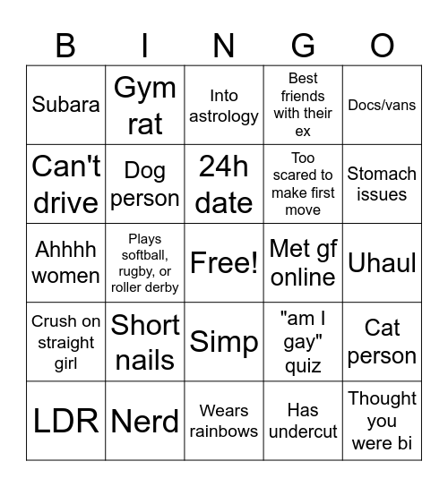 Rainbow room bingo Card