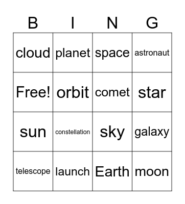 Unit 4 1st grade Bingo Card