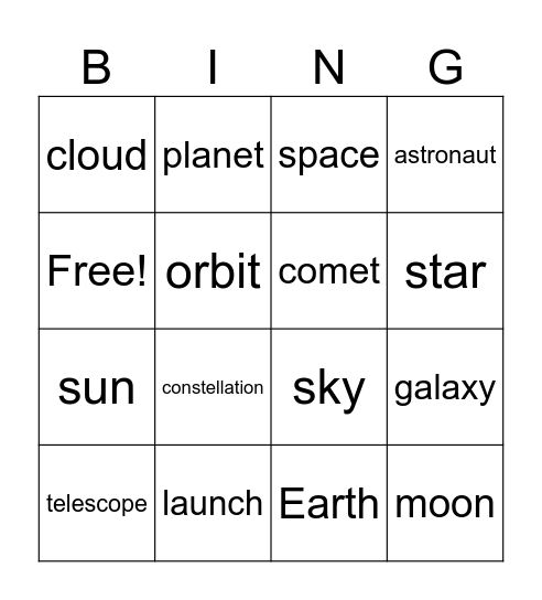Unit 4 1st grade Bingo Card