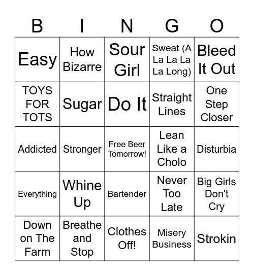 zMixed CD #17 Bingo Card