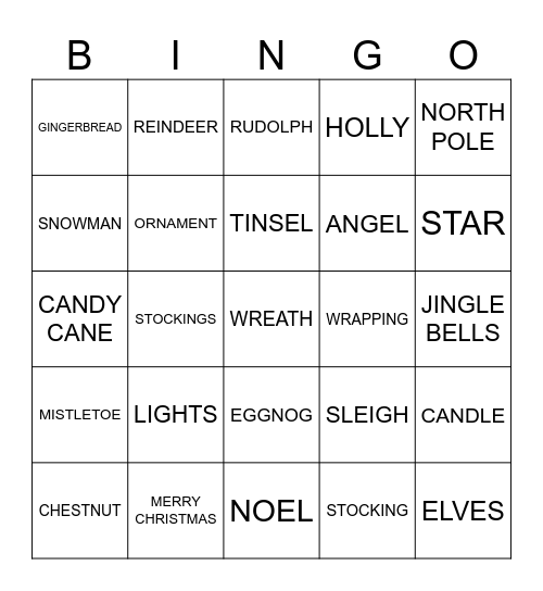CHRISTMAS TRIVIA BINGO Card