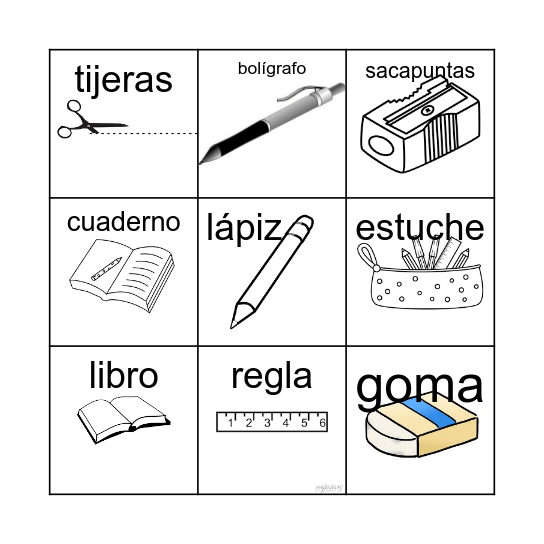 Mi mochila Bingo Card