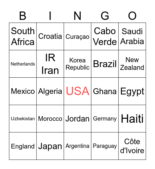 FWC26 Final Draw Bingo Card