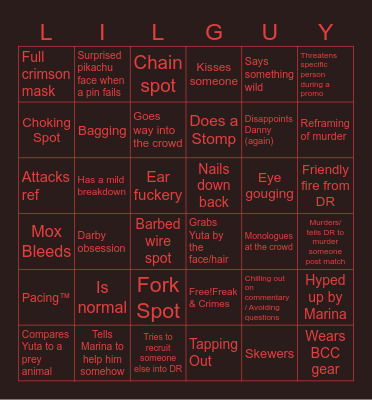 Jon Moxley Bingo Card Bingo Card