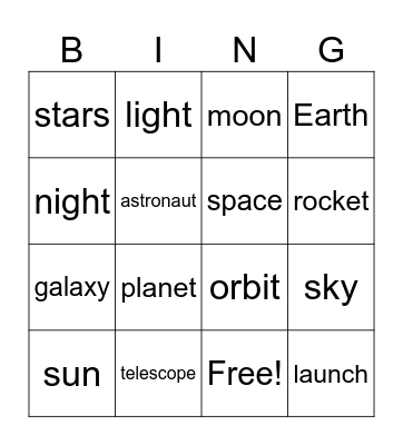 Unit 4 grade 1 bingo Card