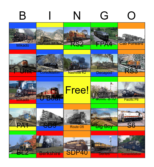 Heritage Railroads that I would like to visit before I head to Raising Cane's with Carmen one day Bingo Card