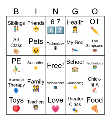 ASUA Gratitude Bingo Card