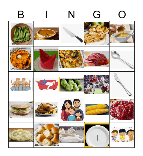 English Thanksgiving Bingo Card