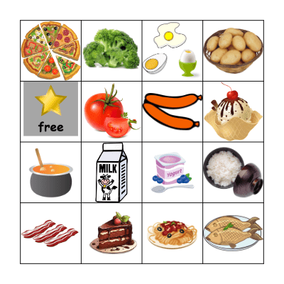 What food do you like? I like _______. Bingo Card