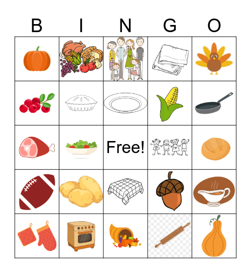 THANKSGIVING BINGO Card