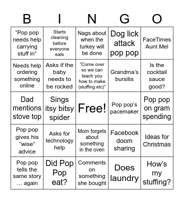Thanksgiving Bingo Card
