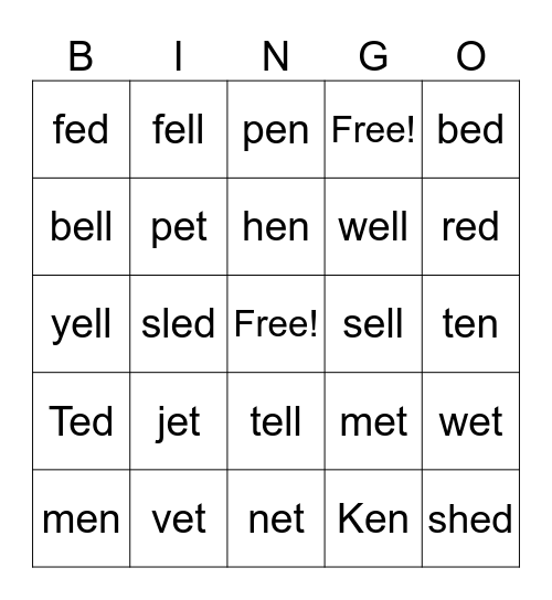 K3 Phonics 1st Semester Bingo Card