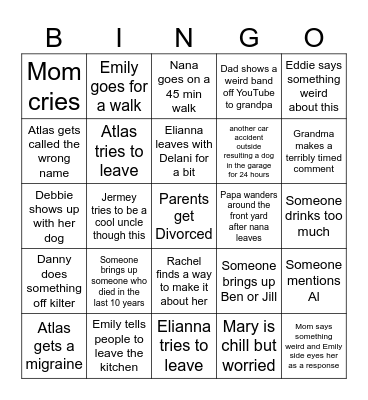 Gorman Kid's Thanksgiving Bingo Card