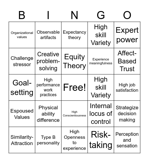 ORGB BINGO Card