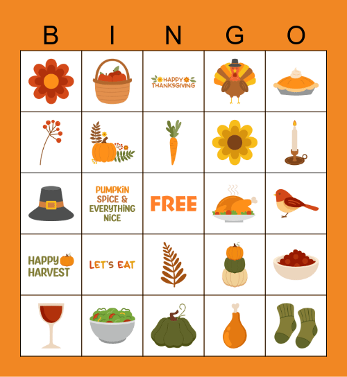 ELA Thanksgiving Bingo! Bingo Card