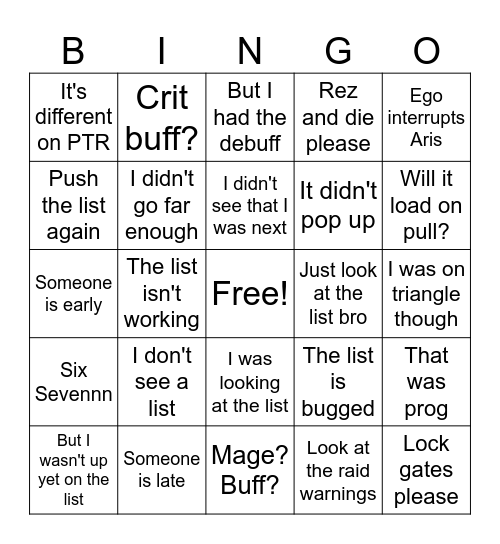 RA-DEN BINGO Card
