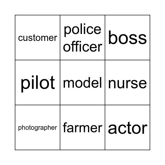 Jobs Bingo Card