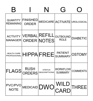 OUTBOUND Bingo Card