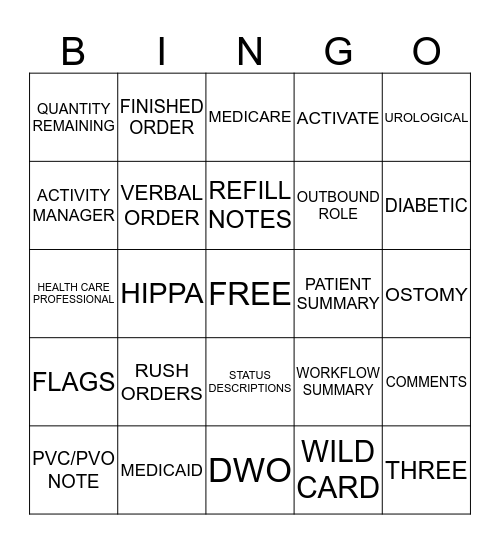 OUTBOUND Bingo Card