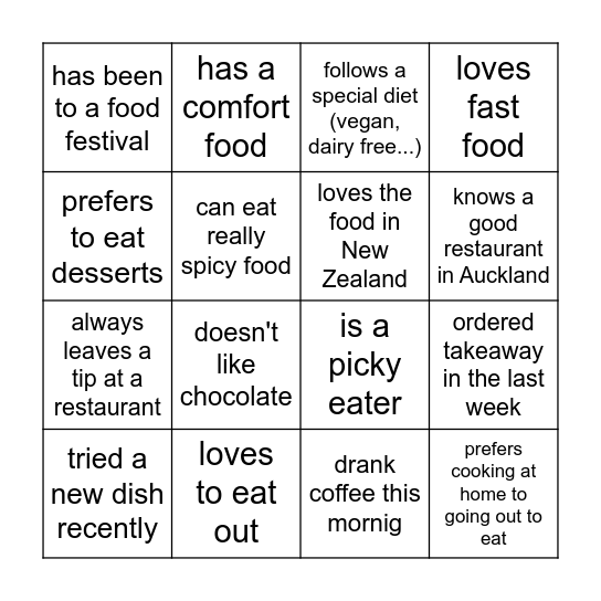 Find someone who... Bingo Card